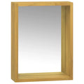 Wall Mounted Teak Wood Mirror Cabinet with Open Shelf N92169