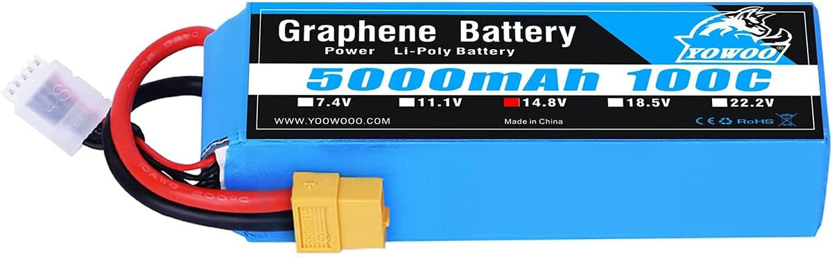 4S Graphene Lipo Battery 14.8V 5000mAh 100C EC5 Plug X101607