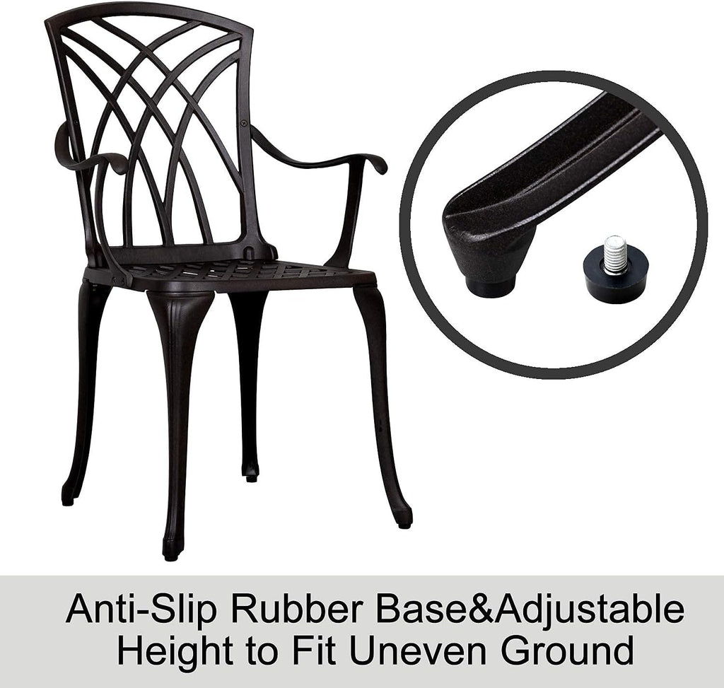 3 Piece Cast Aluminum Patio Bistro Set with Umbrella Hole C643439