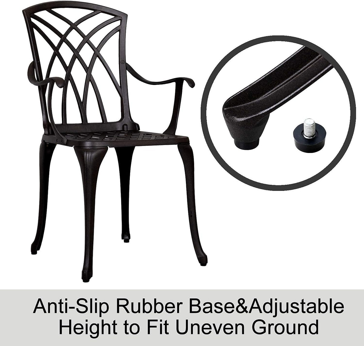 3 Piece Cast Aluminum Patio Bistro Set with Umbrella Hole C643439