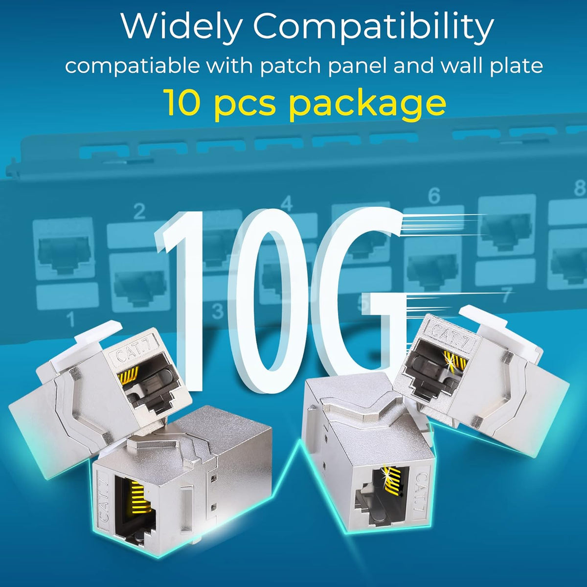 Cat7 Shielded RJ45 Keystone Jack 10 PCS M871