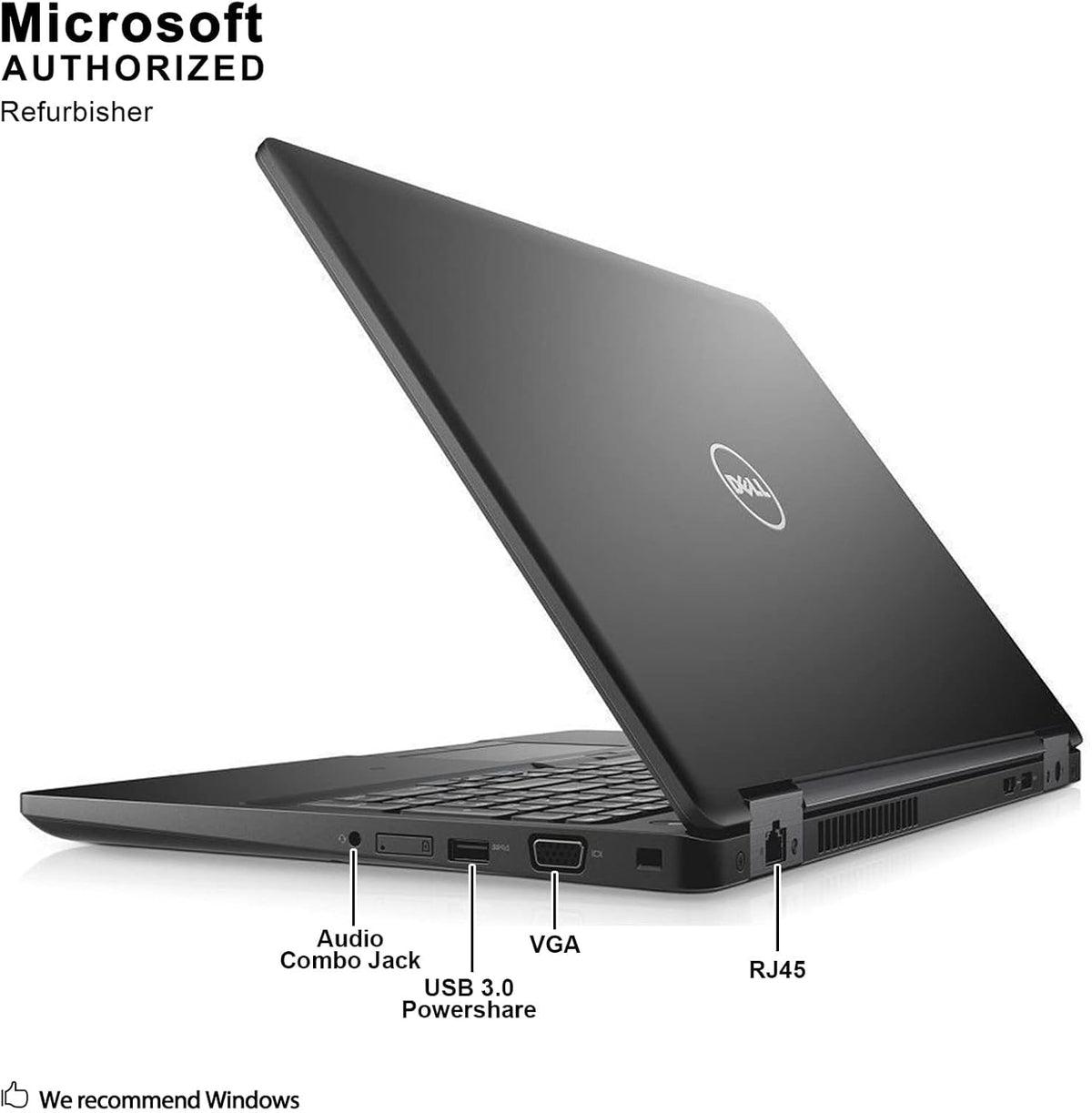 15.6 Inch Business Laptop, Intel Core i5-6300U, 16GB RAM, 256GB SSD, Windows 10 Pro (Renewed) U8228