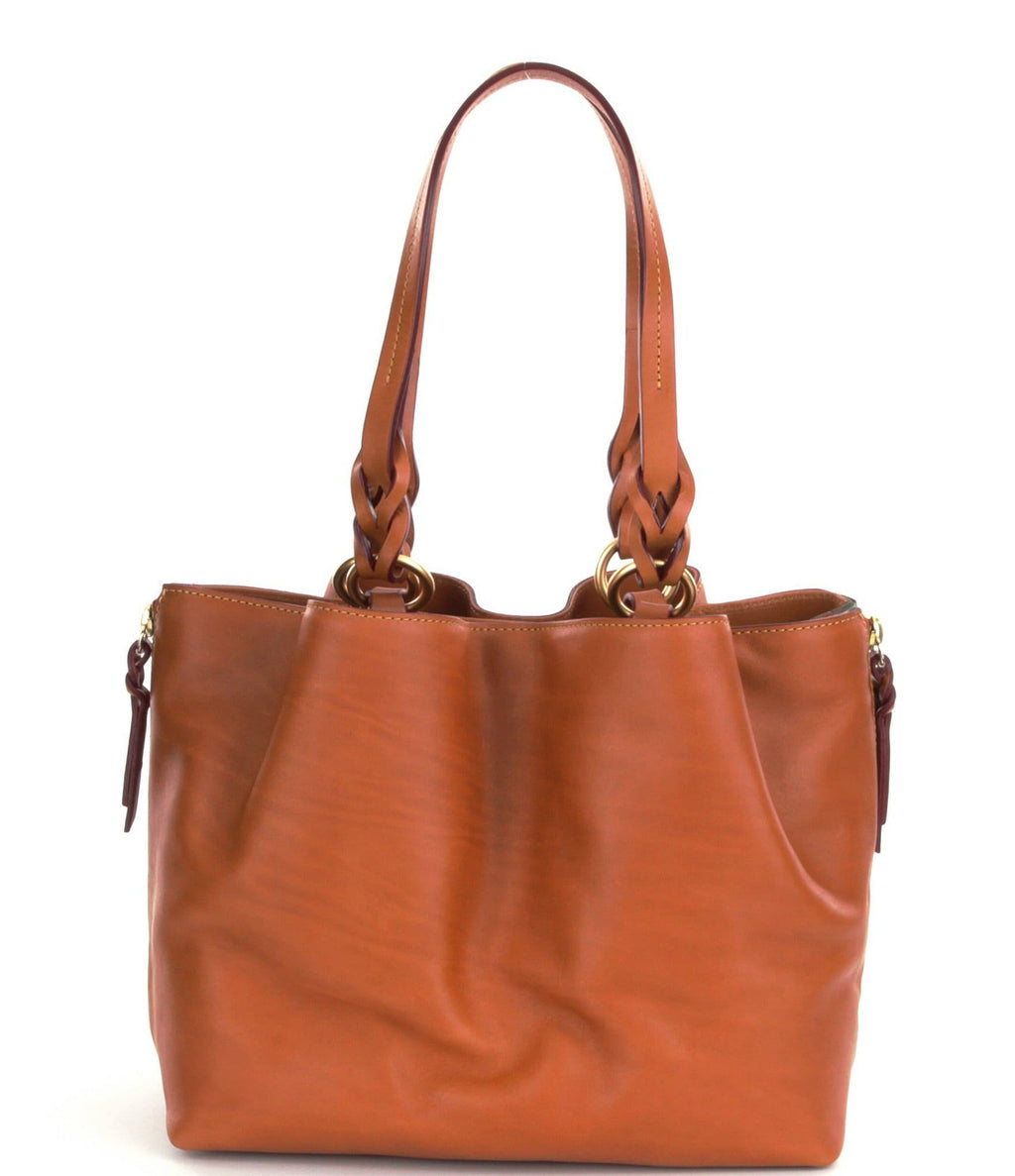 Large Zip Florentine Leather Black Bag V107577
