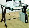 Cappuccino Glass Top Table Desk O308
