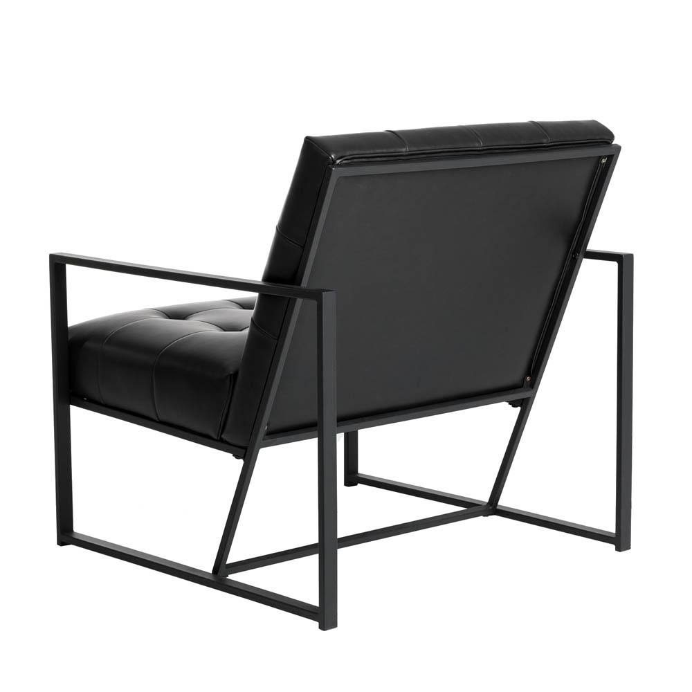 Black PU Leather Tufted Accent Chair G65684
