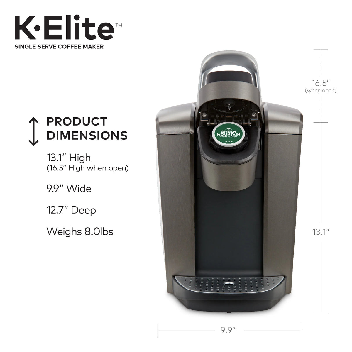 Brushed Slate Single-Serve K-Cup Pod Coffee Maker W971
