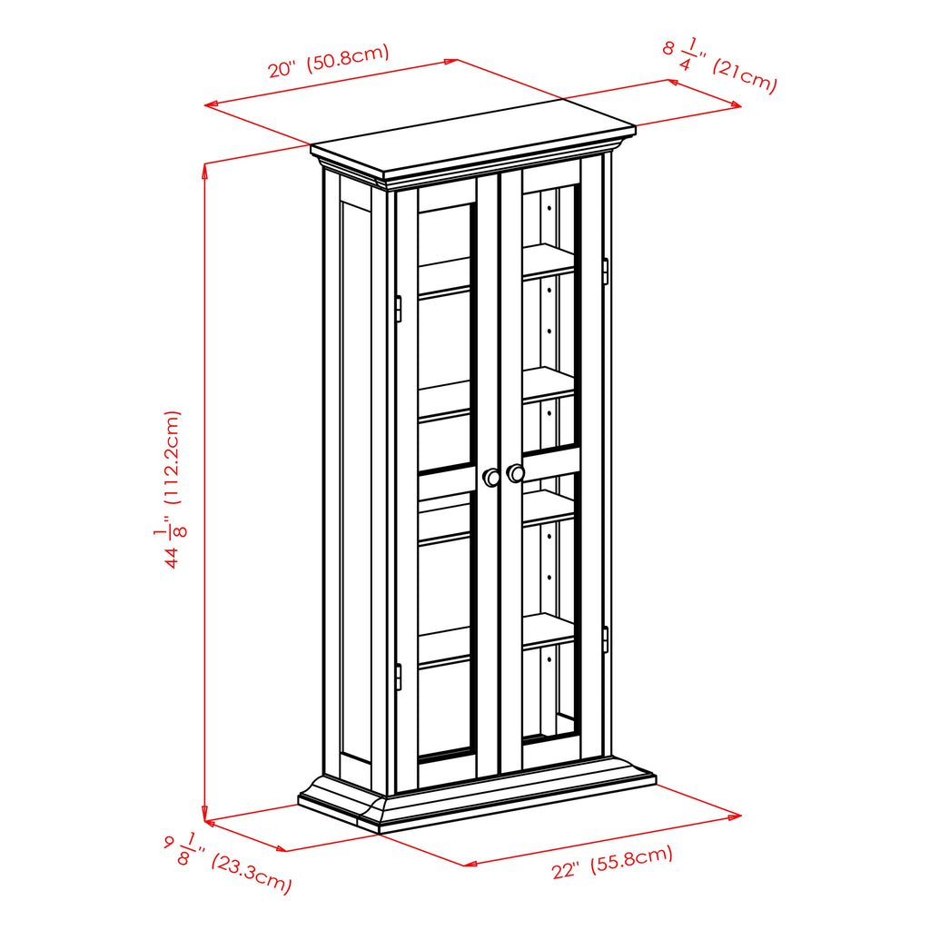 Walnut Finish Wood Media Cabinet K48566