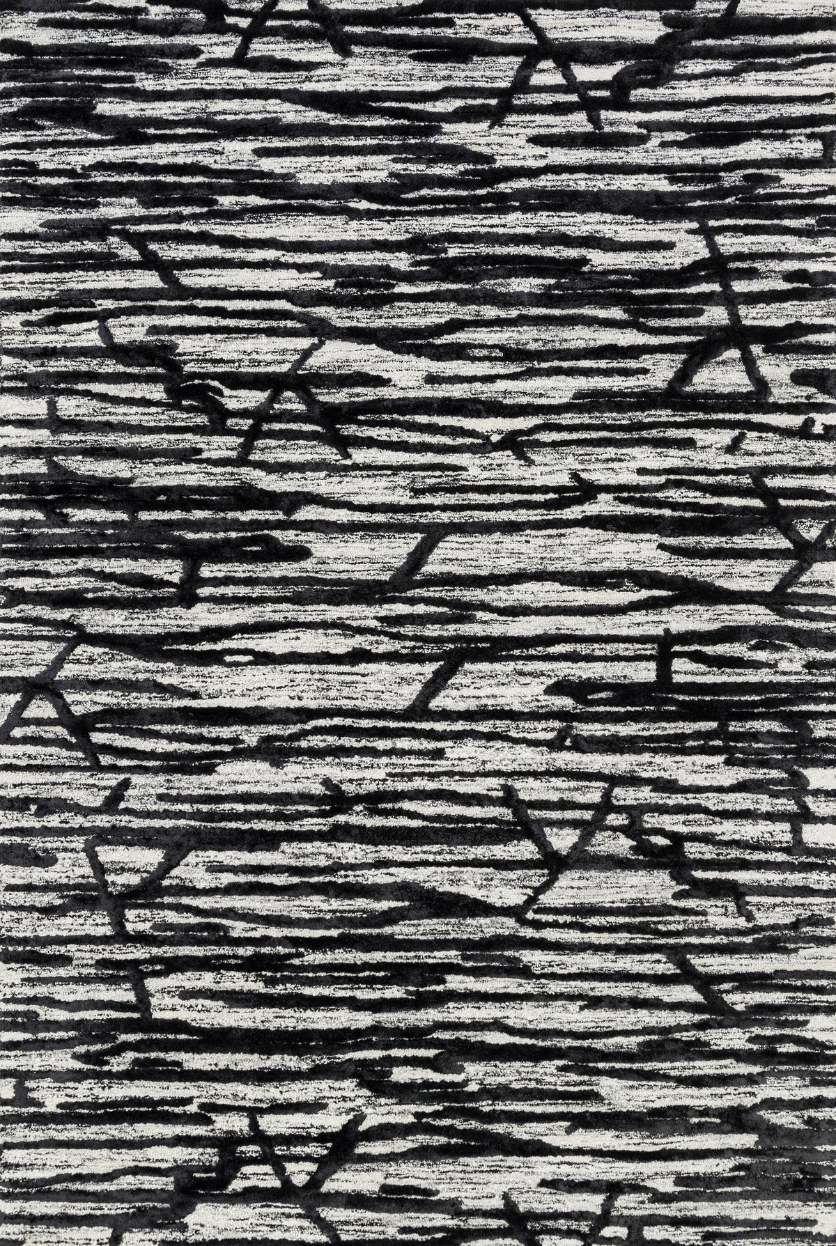 Ivory Black Rug F1318