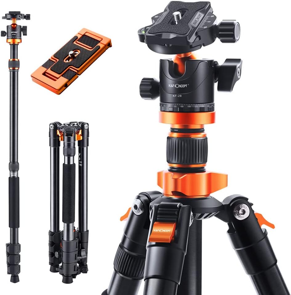 62 inch DSLR Camera Tripod with Monopod and Aluminum Alloy Quick Release Plate A90513