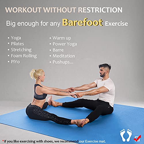Extra Large 12'x6'x7mm Non-Slip Exercise Mat R8399