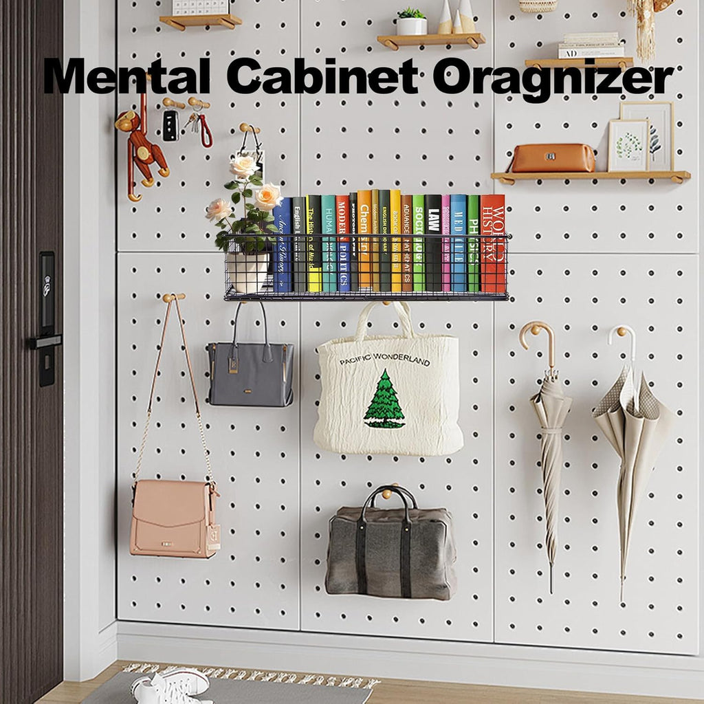 Black Magnetic Wire Mesh Shelf, 13.77" x 5.11" x 3.26" X691934