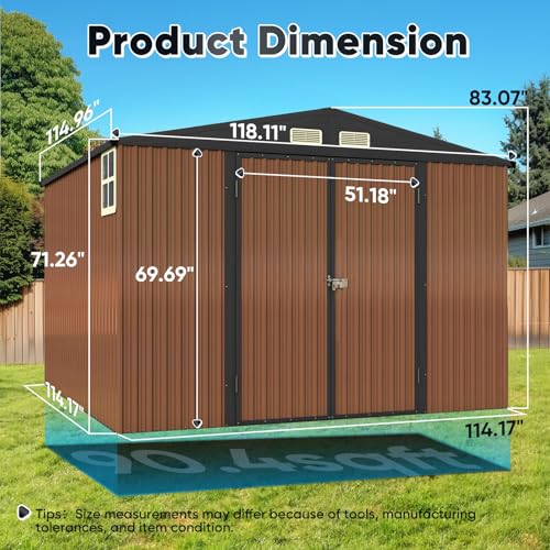 5X3 FT Heavy Duty Outdoor Metal Storage Shed A52737