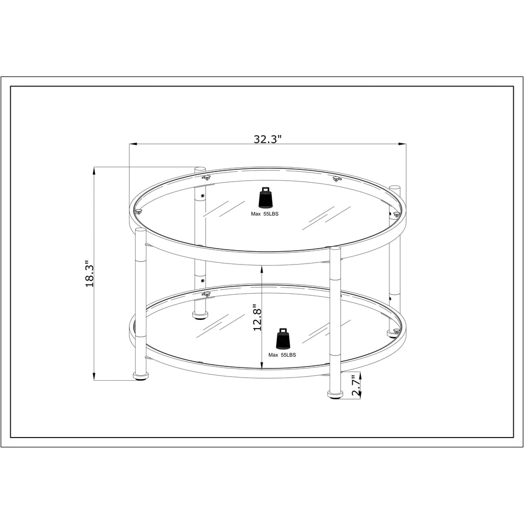Acrylic Round Tempered Glass Coffee Table N832991
