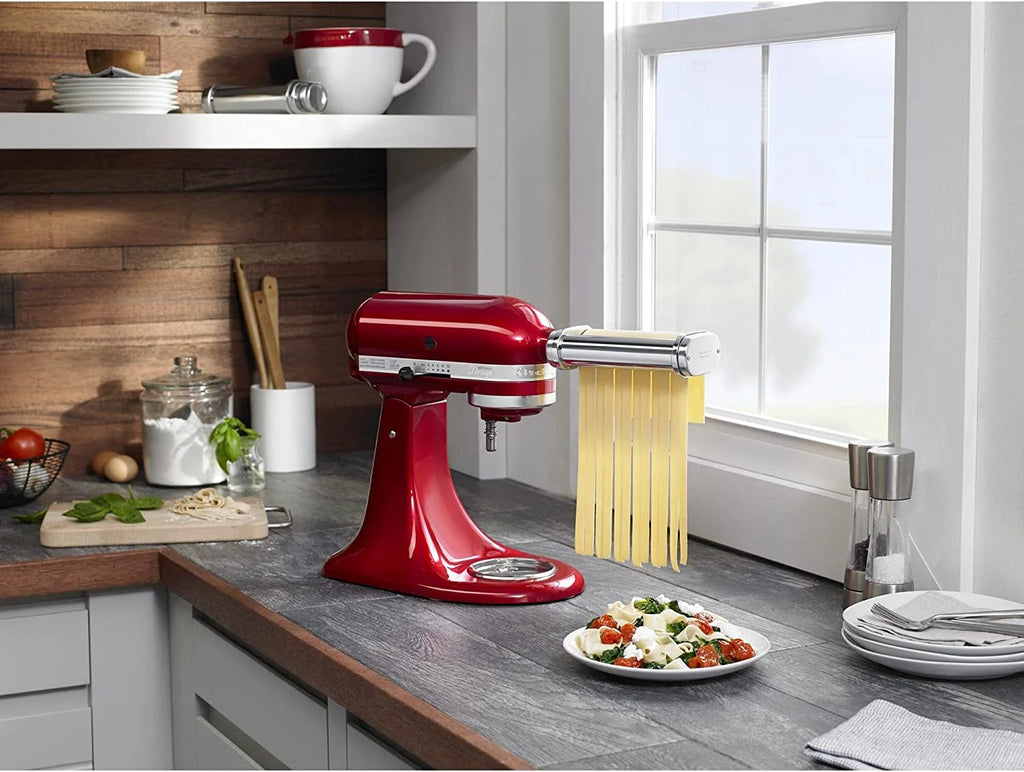 White Pasta Press Attachment with 6 Interchangeable Pasta Plates Z500