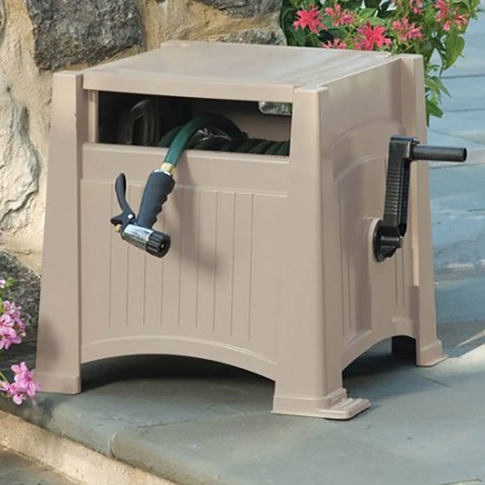 Light Taupe Resin Garden Hose Reel Hideaway (2 Pack) U8070