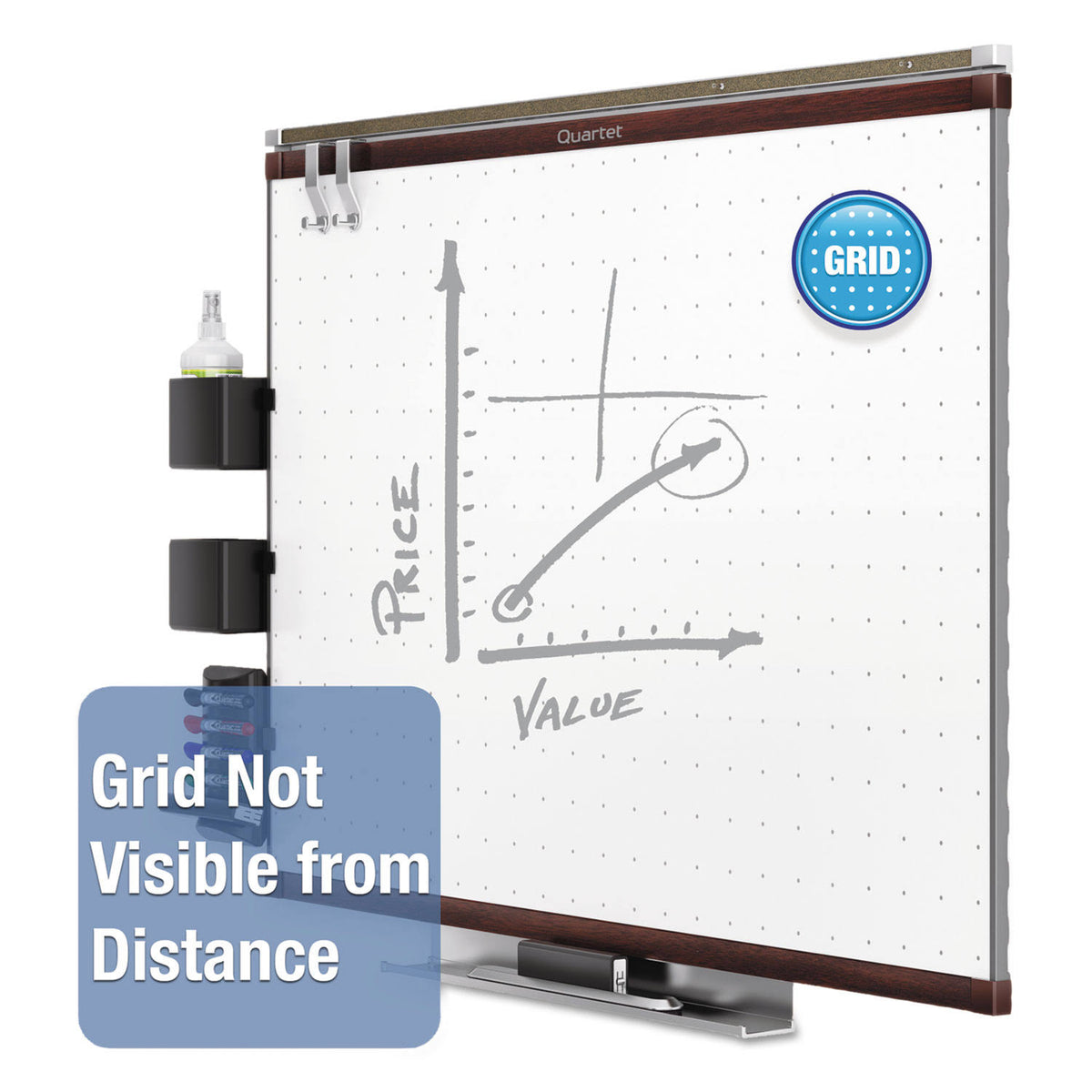 Whiteboard - wall mountable - 48 in x 35.98 in - white - mahogany frame G813