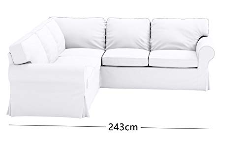Polyester Flax Light Gray Slipcovers for 2 + 2 Sectional Corner Sofa J87535