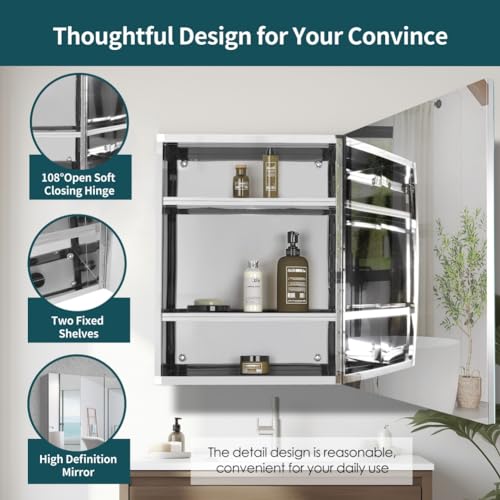 18 inch x 24 inch Frameless Mirror Medicine Cabinet E90630