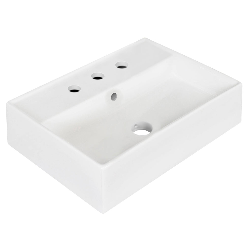 Wall Mount Rectangle Vessel in White H3366