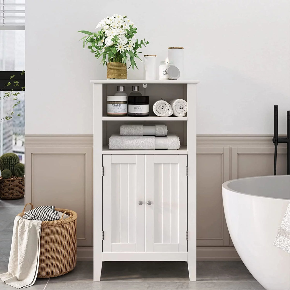 White 2 Door Wood Storage Cabinet Y478309