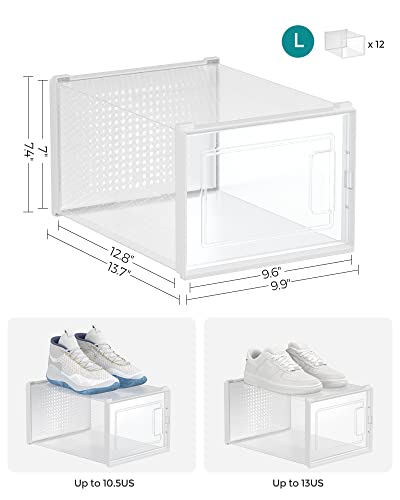 Pack of 12 Clear Plastic Stackable Shoe Storage Boxes R9256