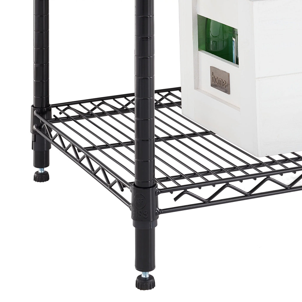Steel 6-Tier Storage Shelf Unit Black Z604778