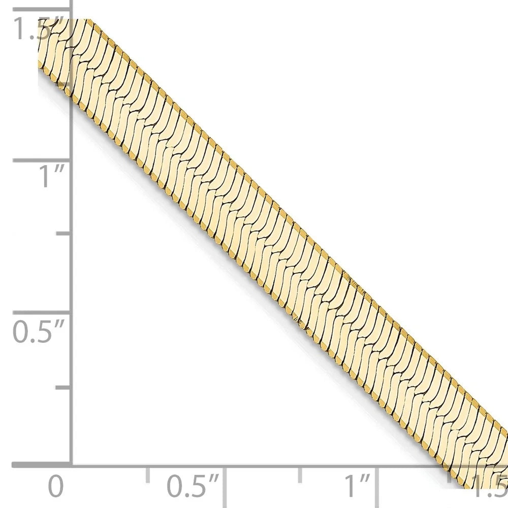 14K Yellow Gold Herringbone Chain Necklace 22" P43004