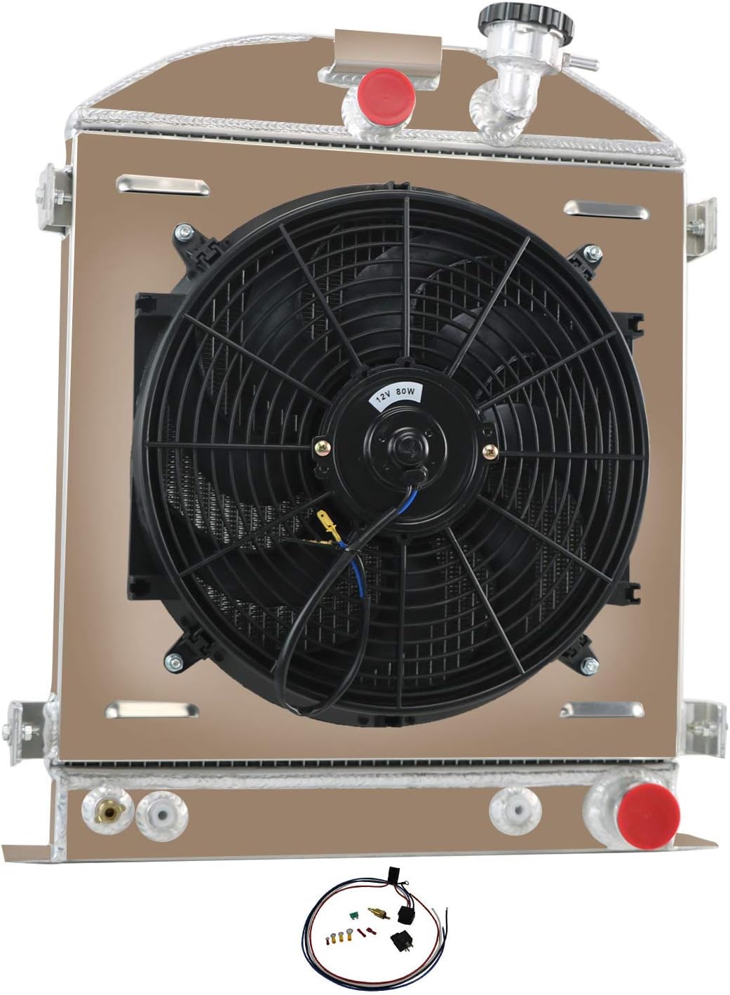 3 Row All Aluminum Radiator with Shroud Fan and Relay A7875