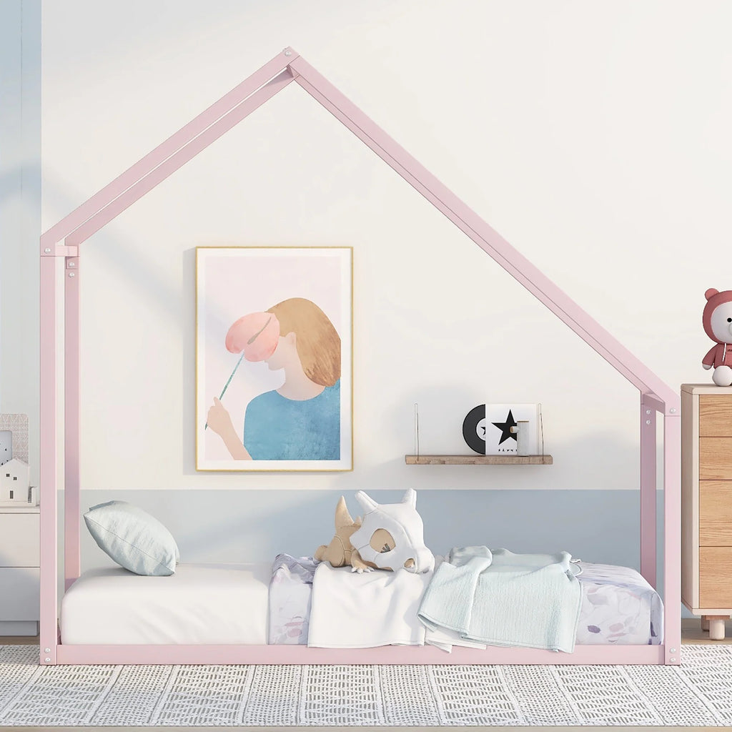 Pink Double Metal Bed K202