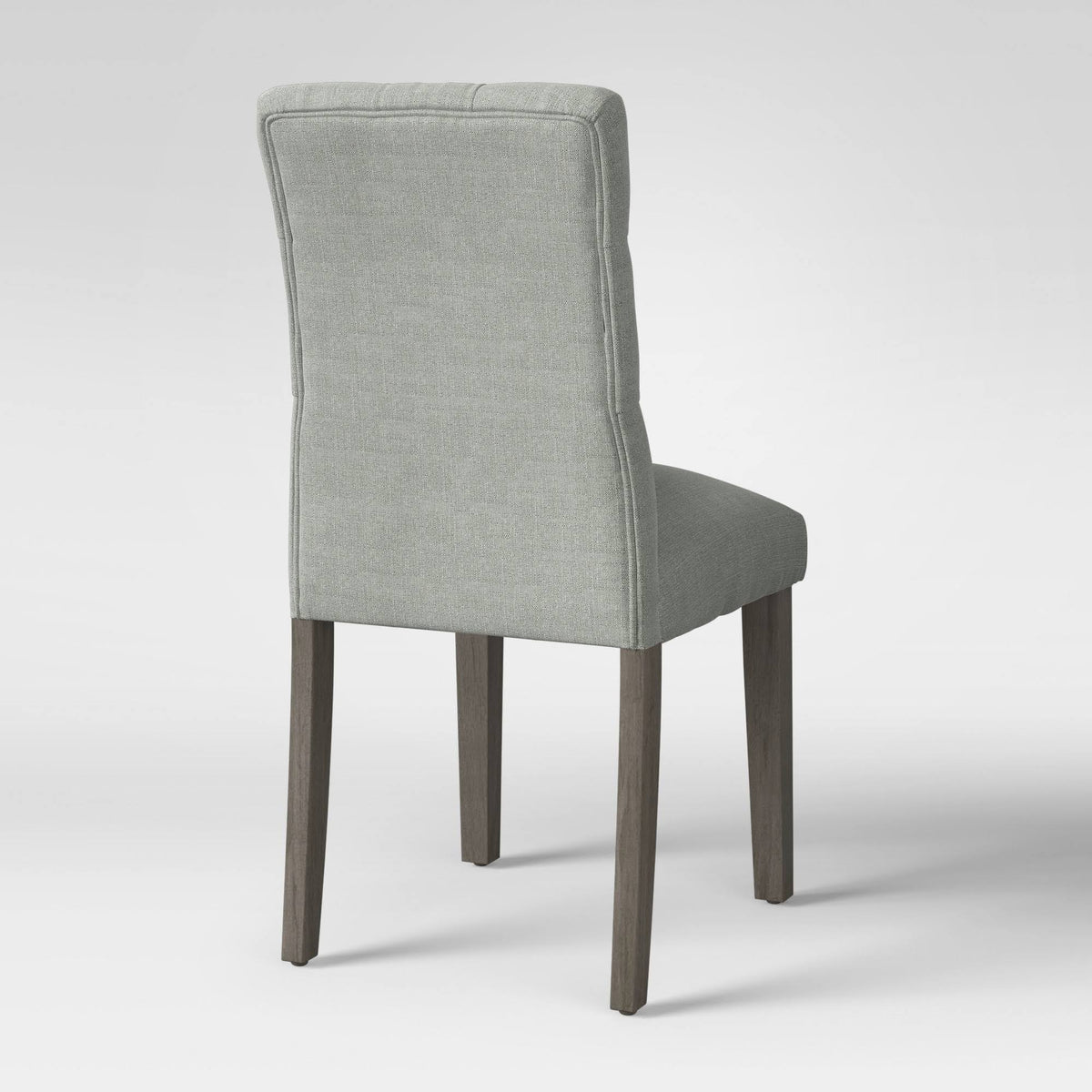 Tufted Dining Chair Gray Wood Finish H4761