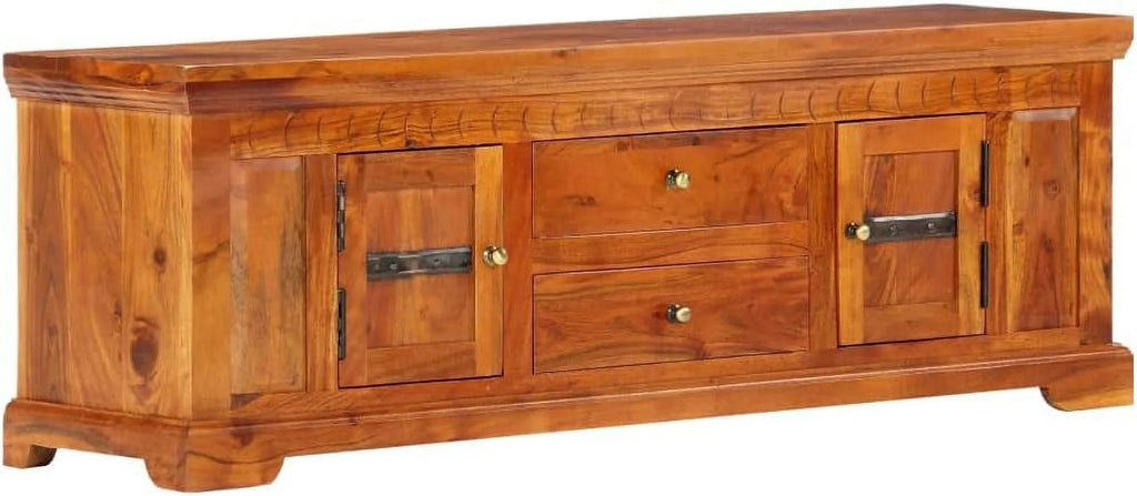 46.8" Solid Acacia Wood TV Stand with Storage Z8095