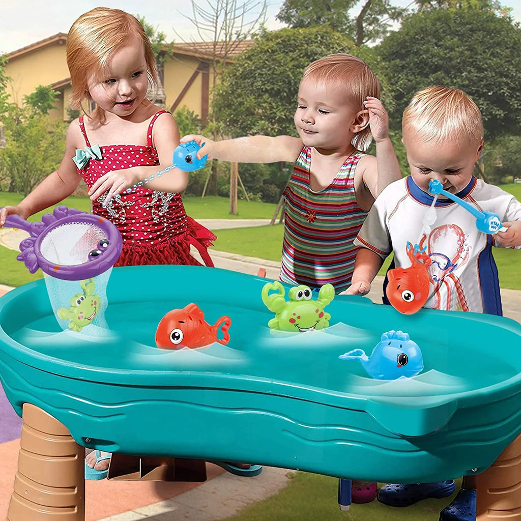 Mold Free Fishing Games Swimming Whales Water Table Pool Bath Toy for Toddlers N807619