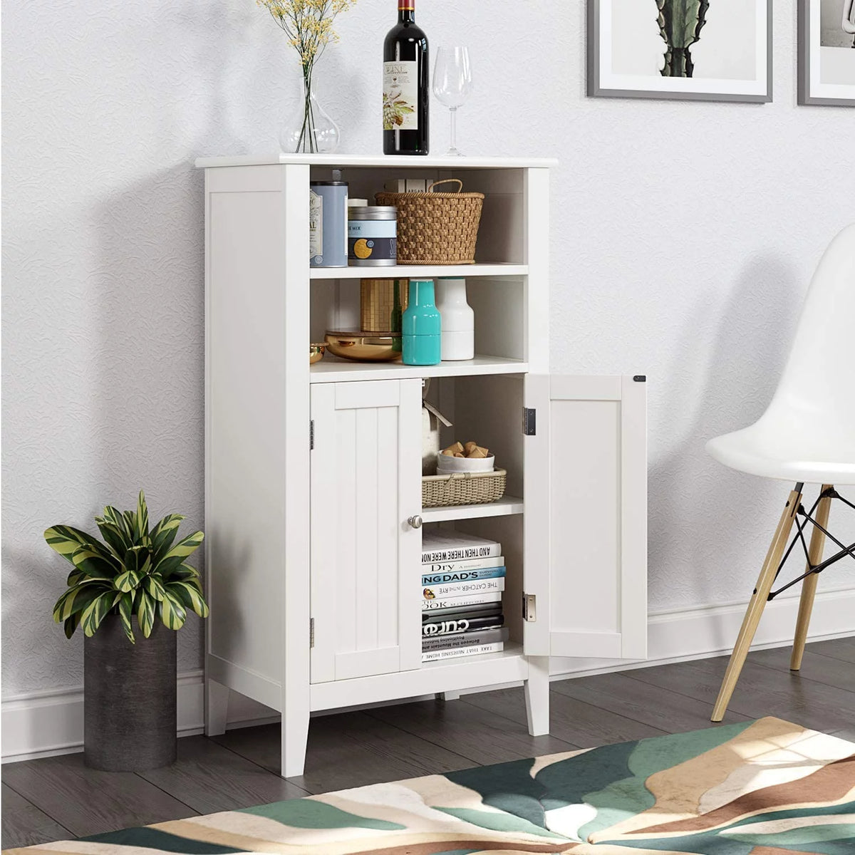 White 2 Door Wood Storage Cabinet Y478309
