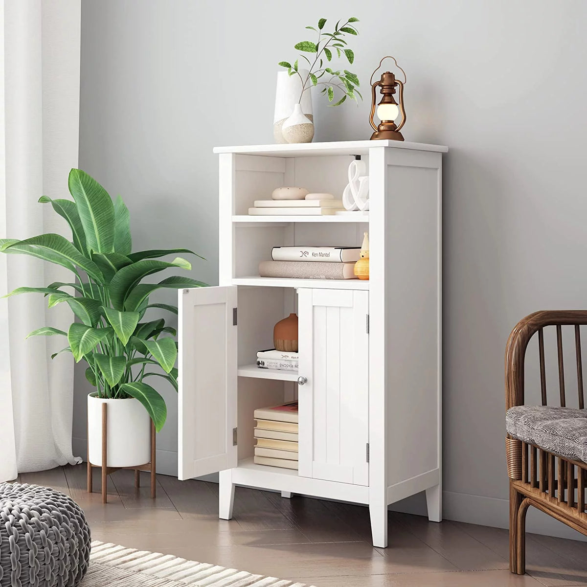 White 2 Door Wood Storage Cabinet Y478309