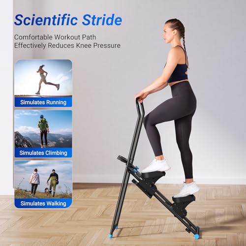 Compact Folding Vertical Climber Machine with Adjustable Handlebar & Pedals C4390
