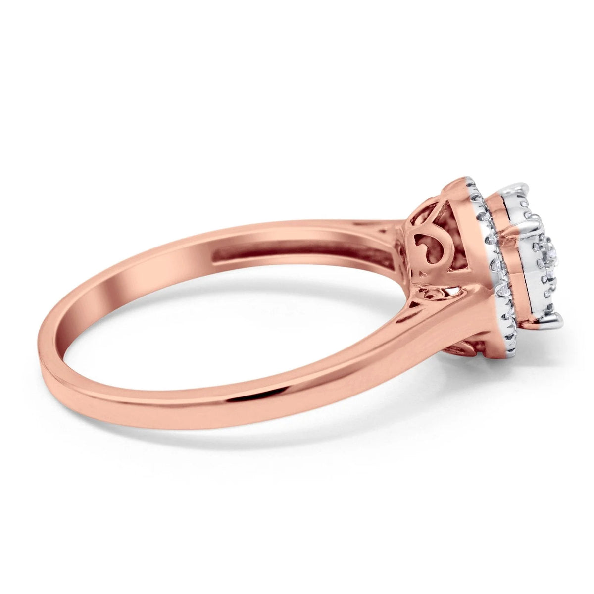 14K Rose Gold Diamond Engagement Ring Size 5 A7002