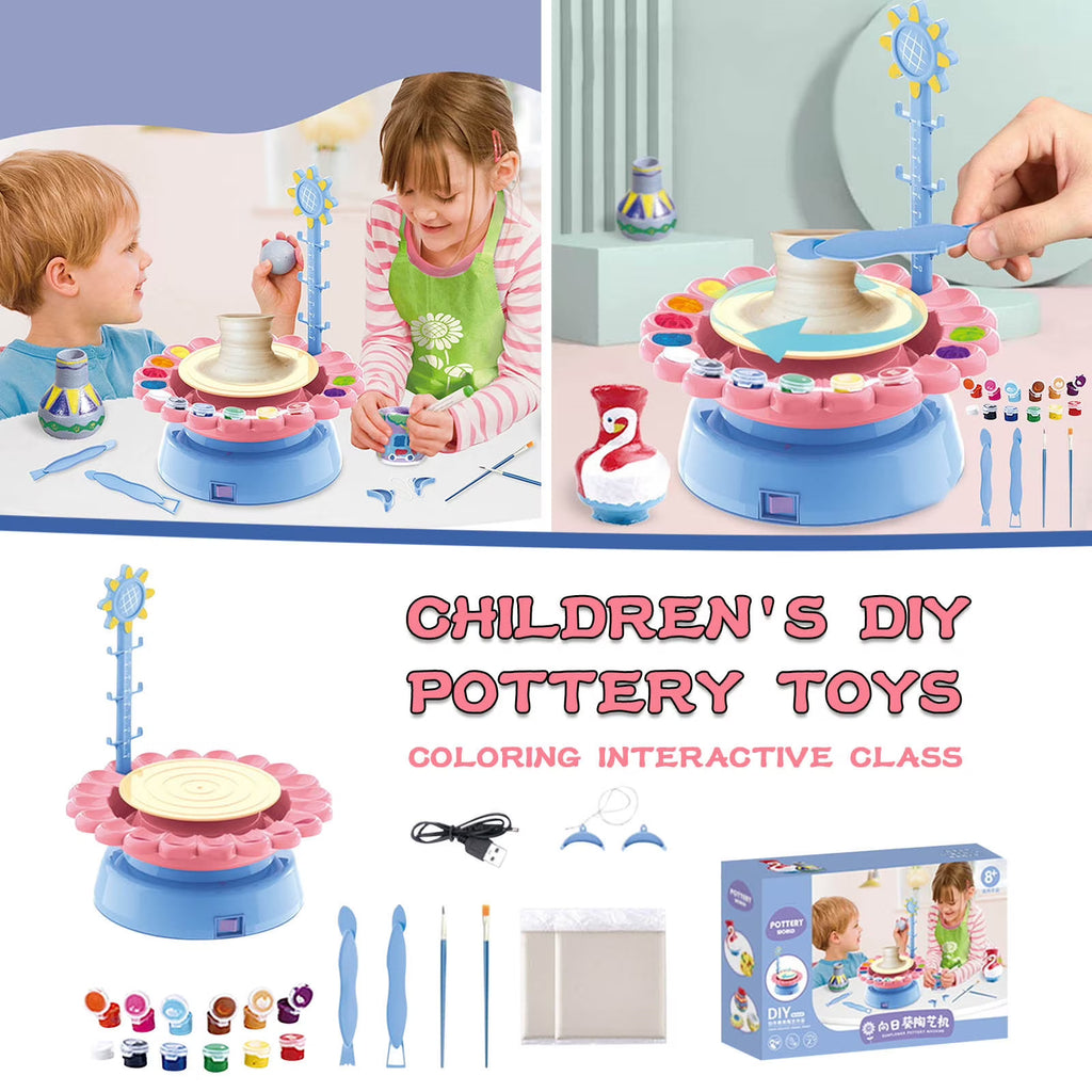 DIY Handmade Creative Soft Slime Electric Pottery Wheel Art Craft Kit Machine K2336