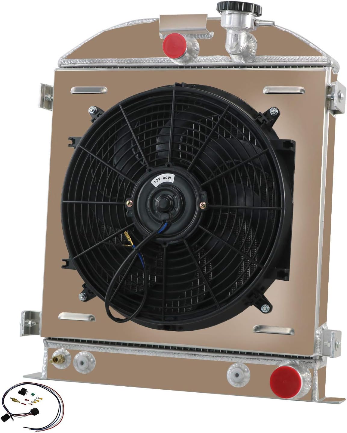 3 Row All Aluminum Radiator with Shroud Fan and Relay A7875