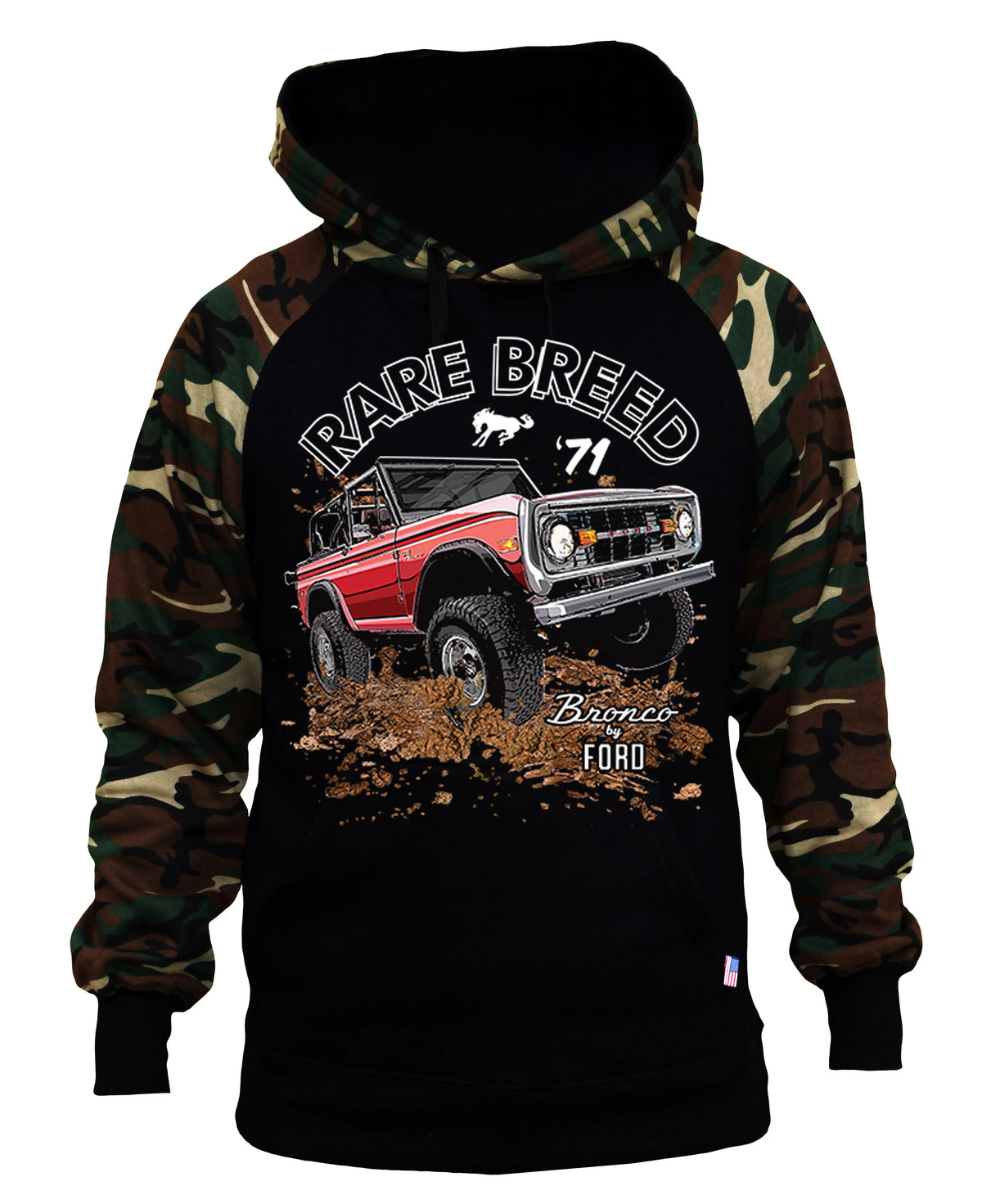 Black Camo Raglan Hoodie Z3678