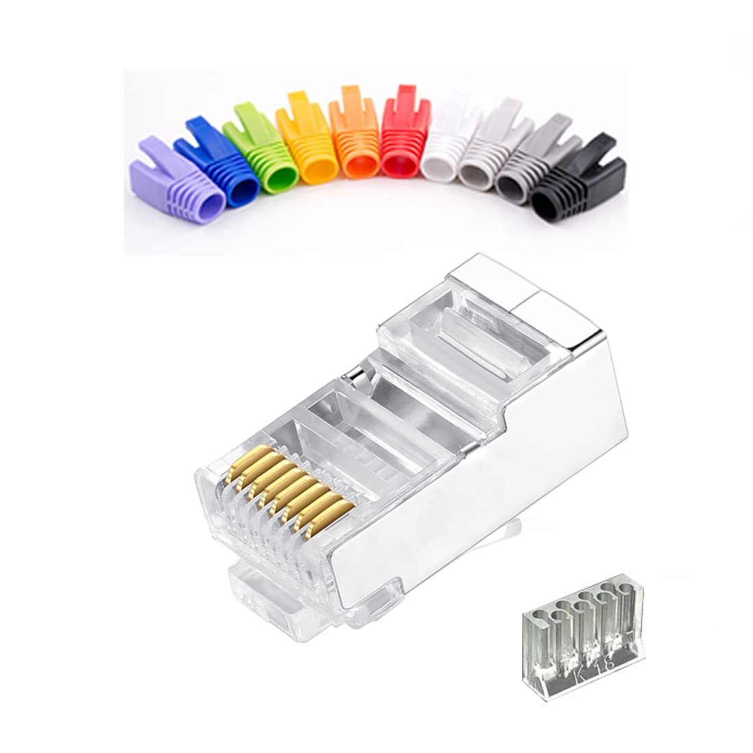 100 Pcs Cat7 RJ45 Metal Shielded Connectors U986