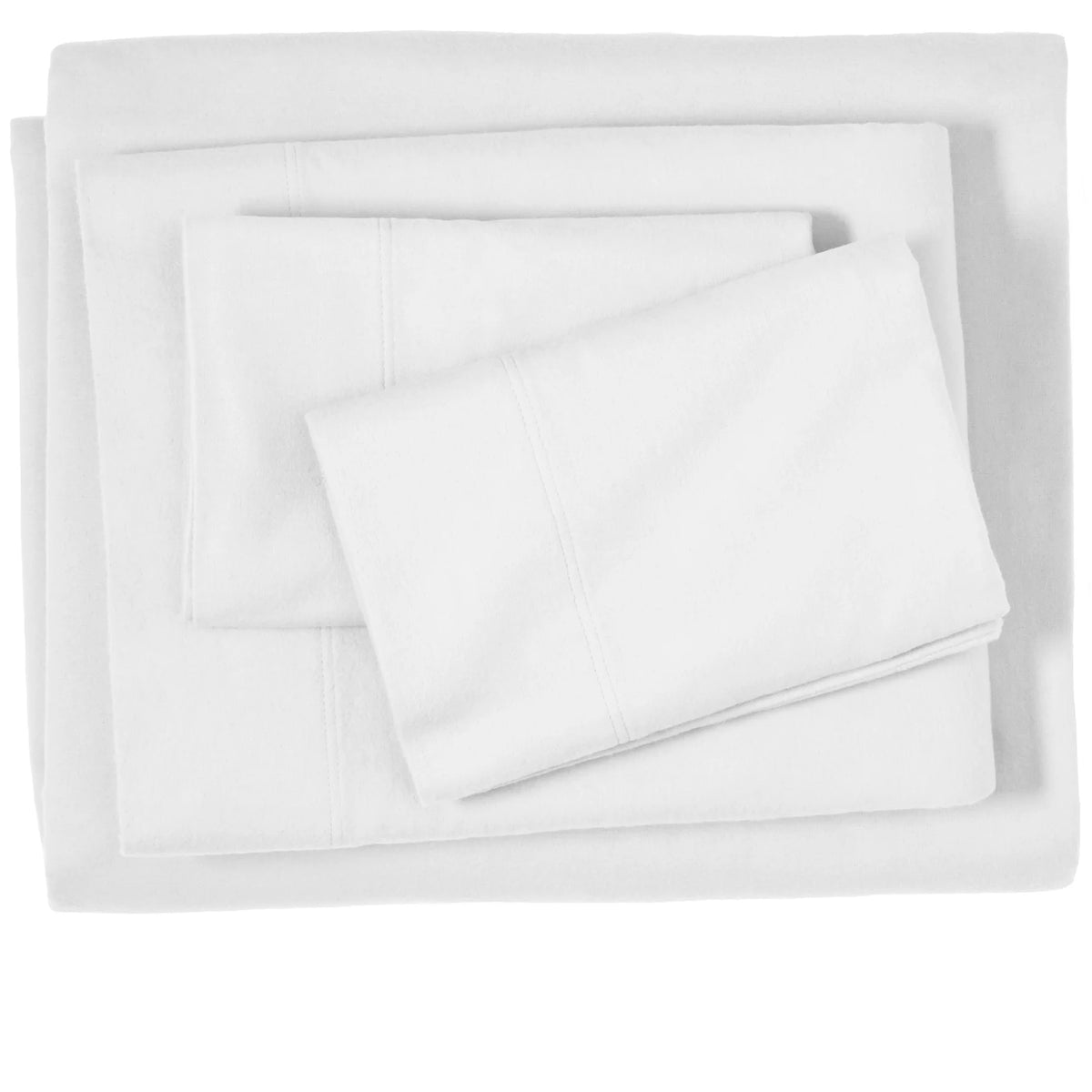 100% Cotton Flannel Deep Pocket 4-Piece Sheet Set Cal King White T762