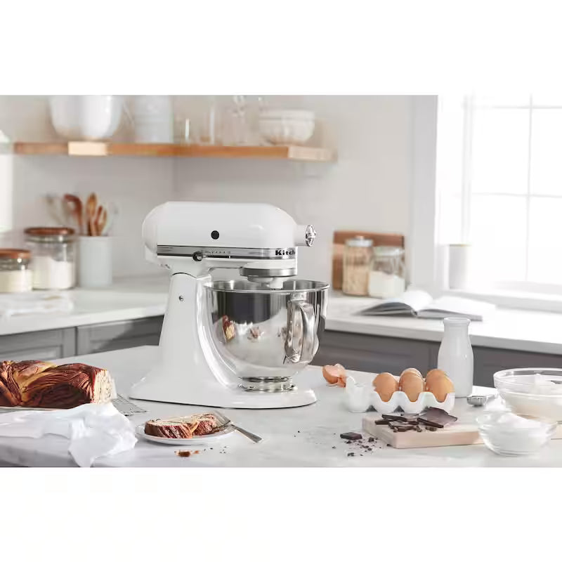 5 qt. 10-Speed White Stand Mixer with Attachments Z43088