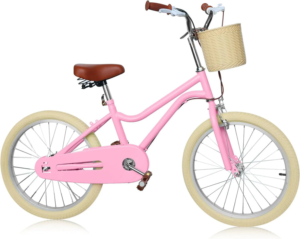 16 Inch Kids Bike with Handbrake Basket Training Wheels Yellow V585535