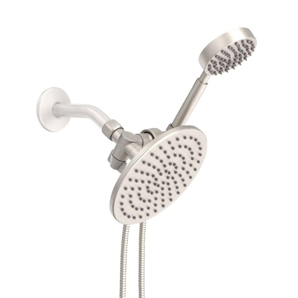 Dual Shower Head Combo with Hand Held and Rain Shower Head, 2.5 GPM Brushed Nickel F1118