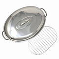 Extra Large Lightweight Stainless Steel Lidded Roaster Pan with Wire Rack U526359