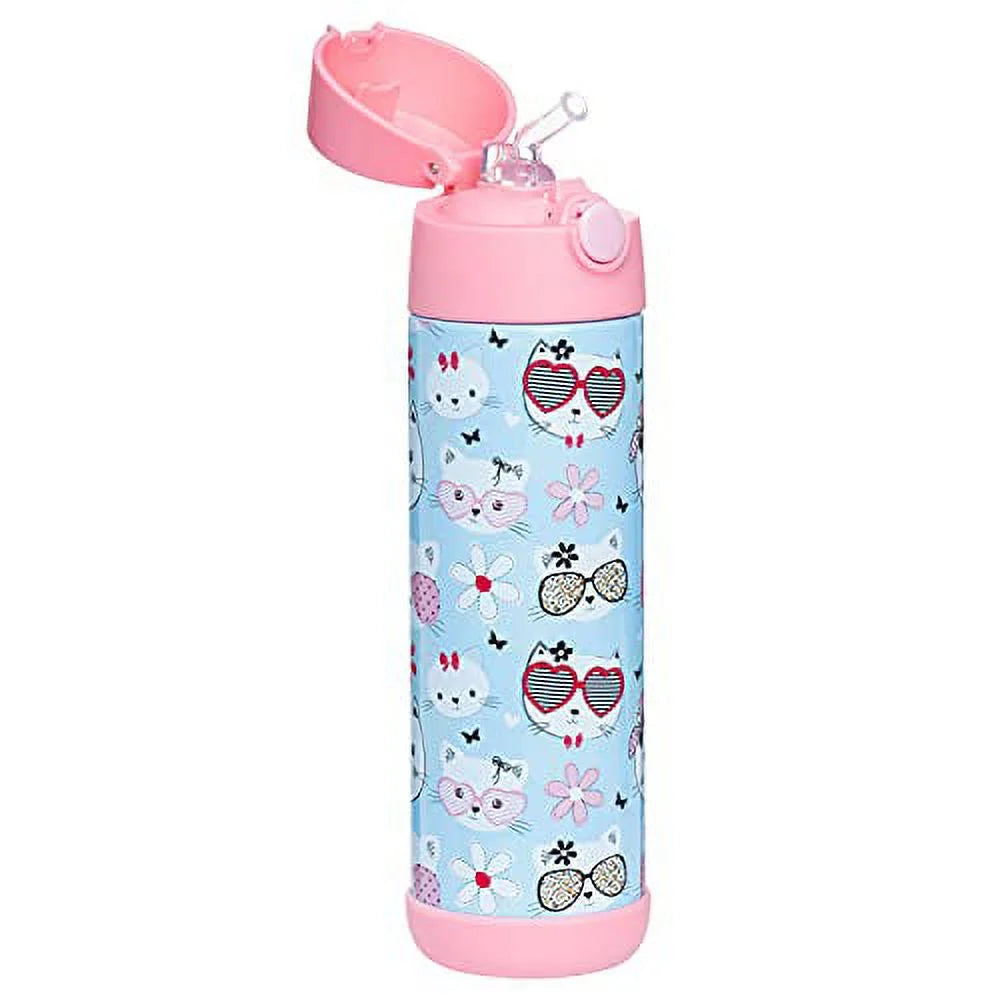 17oz Insulated Stainless Steel Kids Water Bottle with Straw C617