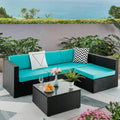 5 Pieces Rattan Wicker Sectional Sofa Set with Table M4362