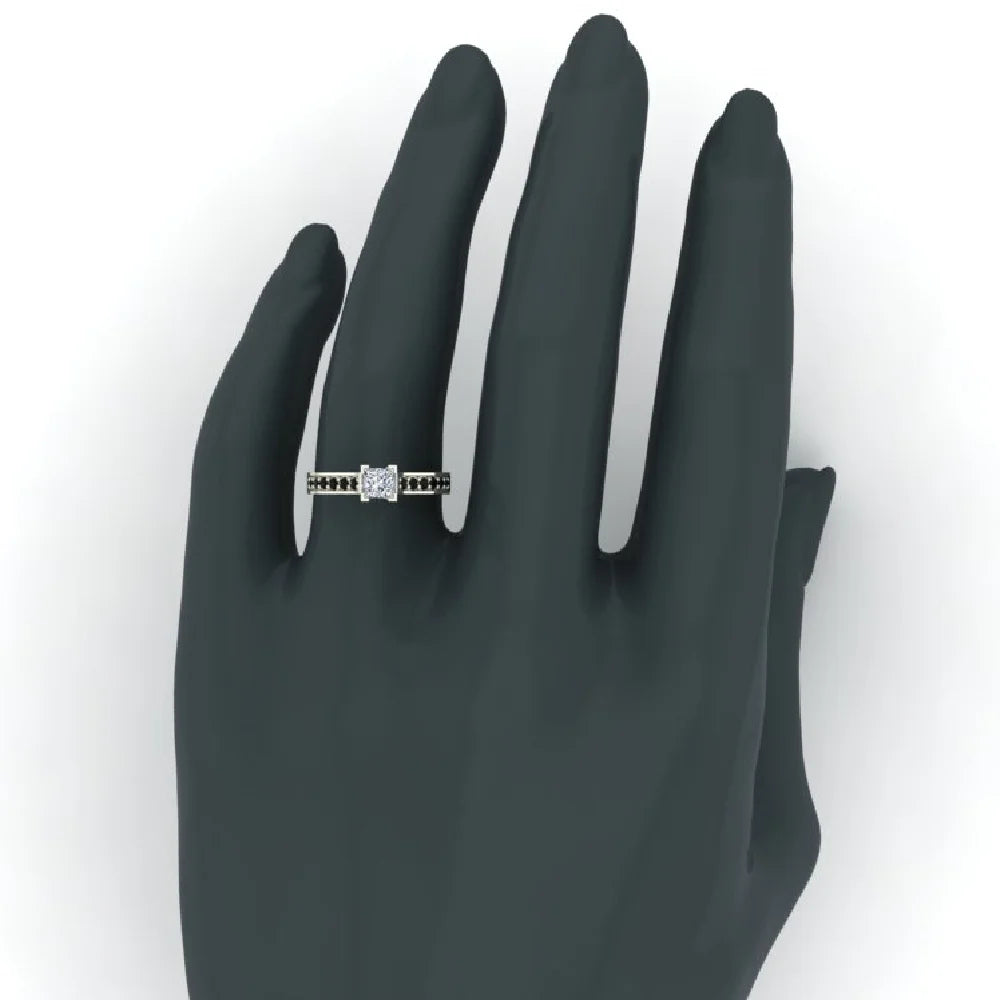 3/4 CT TW 14K White Gold Black Diamond Ring B6411