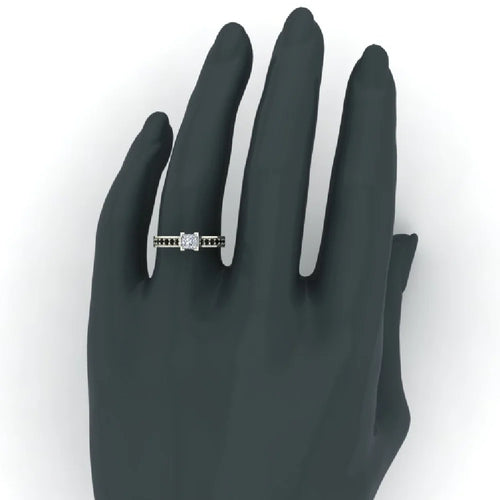3/4 CT TW 14K White Gold Black Diamond Ring B6411