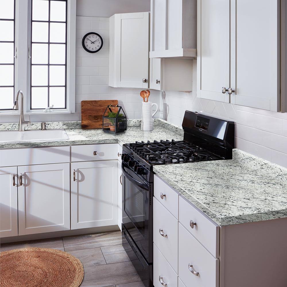 8 ft. Cream Laminate Countertop with Eased Edge H10067